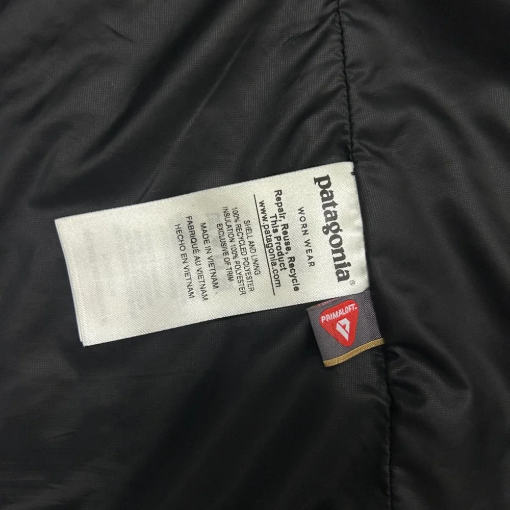 Patagonia Nano Puff Vest Women Size Large LOGO Black Quilted Primaloft Full Zip - Picture 9 of 10